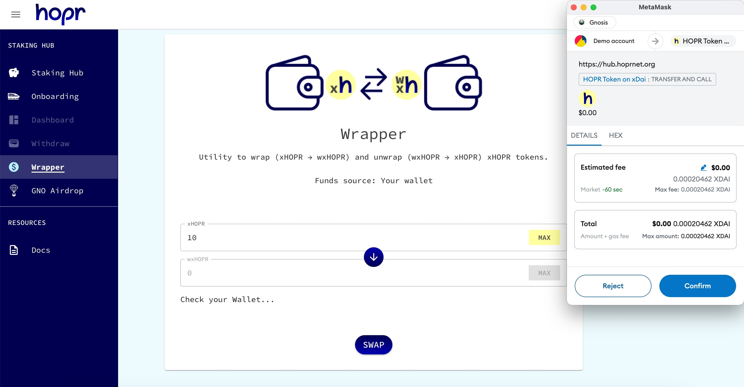 Staking hub wrapper